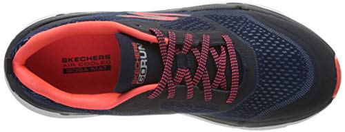 Skechers MAX Cushioning Premier, Zapatillas sin Cordones Mujer, Blue Nvy Textil Sintético Pnk Trim Nvpk, 38 EU