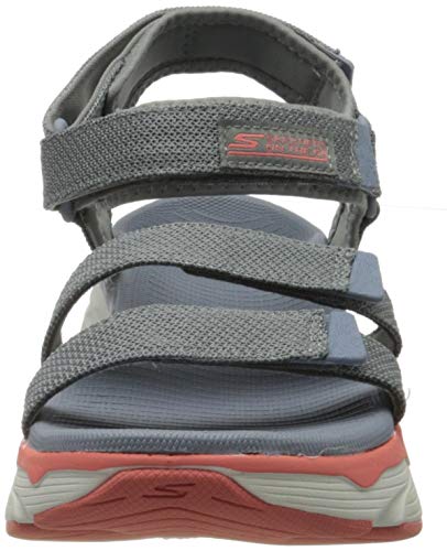 Skechers MAX Cushioning, Sandalias de Talón Abierto Mujer, Gris (Charcoal/Multi Textile CC MT), 37 EU