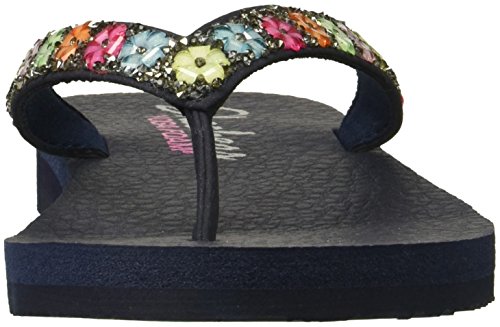 Skechers Meditation-Daisy Delight, Chanclas Mujer, Multicolor (NVY Black Mitobuck/Plastic Bead Trim), 40 EU