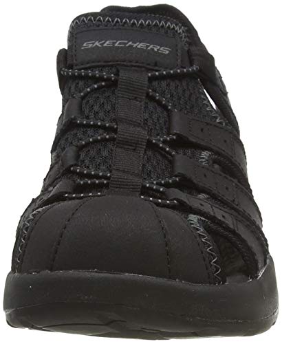 Skechers Melbo-Journeyman 2, Sandalias de Gladiador Hombre, Negro (BBK Black Leather/Mesh/Trim), 42 EU