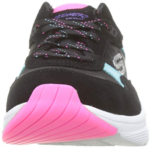 Skechers Meridian-No Worries, Zapatillas Mujer, Negro (BKMT Navy Leather/Mesh/Multi Trim), 38 EU