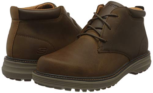 Skechers Mid Top Lace Up Boot, Botas Cortas al Tobillo Hombre, marrón Oscuro, 42.5 EU