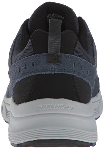 Skechers Oak Canyon, Zapatillas Hombre, Multicolor (NVLM Black Leather/PU/Mesh/Trim), 44 EU