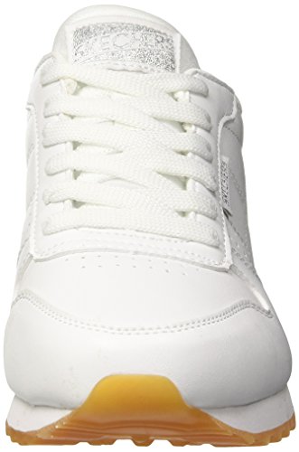 Skechers OG 85-Old School Cool, Zapatillas Mujer, Multicolor (Wht Black Duraleather/Silver Glitter Trim), 36 EU