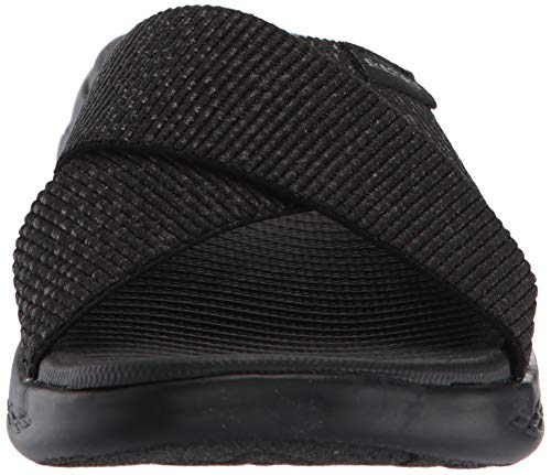Skechers On-The-go 600, Sandalias de Punta Descubierta Mujer, Negro (Black Textile BBK), 39 EU