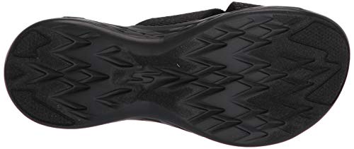 Skechers On-The-go 600, Sandalias de Punta Descubierta Mujer, Negro (Black Textile BBK), 41 EU