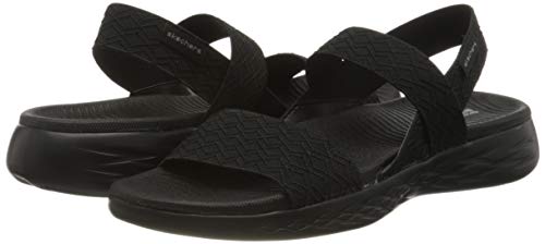Skechers On-The-go 600, Sandalias de Talón Abierto Mujer, Negro (Black Textile BBK), 41 EU