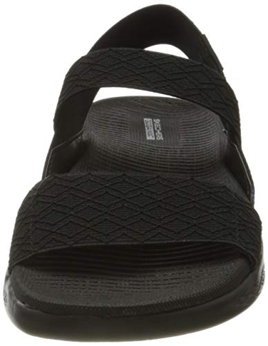 Skechers On-The-go 600, Sandalias de Talón Abierto Mujer, Negro (Black Textile BBK), 41 EU
