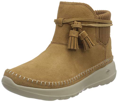 Skechers ON-The-GO Joy, Botas Cortas al Tobillo Mujer, Ante castaño, 39.5 EU