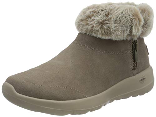 Skechers ON-The-GO Joy, Botas Cortas al Tobillo Mujer, Ante Marrón Oscuro, 39.5 EU