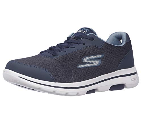 Skechers Performance Go Walk 5-Qualify, Zapatillas Hombre, Multicolor (NVY Black Textile/Synthetic/Black Trim), 42 EU