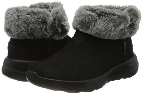 Skechers Performance On-The-Go Joy-Savvy, Botas Cortas al Tobillo Mujer, Negro (BKGY Black/Gray Suede), 35.5 EU