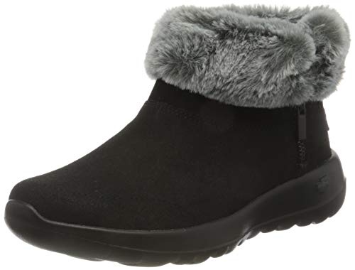 Skechers Performance On-The-Go Joy-Savvy, Botas Cortas al Tobillo Mujer, Negro (BKGY Black/Gray Suede), 35.5 EU
