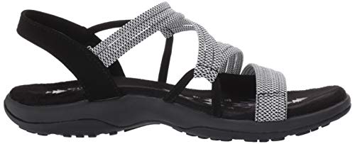 Skechers Reggae - Sandalia fina para mujer, Blanco (Negro/Blanco), 39 EU