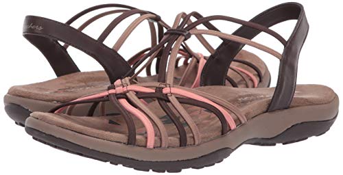 Skechers Reggae Slim-Slip Spliced, Sandalias de Talón Abierto Mujer, Marrón (CHMT Black Gore), 36 EU
