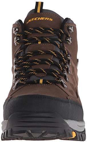 Skechers Relment-Pelmo, Botas de Senderismo Hombre, Marrón (KHK Black Suede), 44 EU