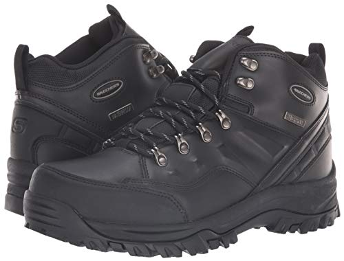 Skechers Relment-Traven, Botas de Senderismo Hombre, Negro (BBK Black Leather), 46 EU