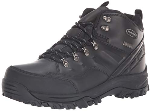 Skechers Relment-Traven, Botas de Senderismo Hombre, Negro (BBK Black Leather), 46 EU