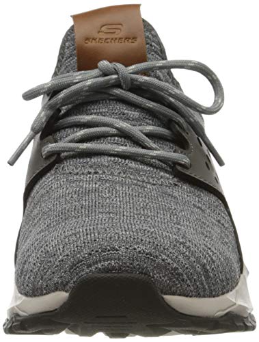 Skechers Relven-Velton, Zapatillas Deportivas Hombre, Gris (GRY Gray Knitted Mesh), 42 EU