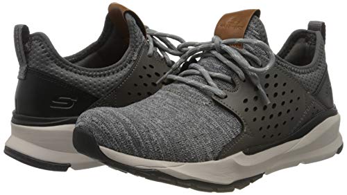 Skechers Relven-Velton, Zapatillas Deportivas Hombre, Gris (GRY Gray Knitted Mesh), 42 EU