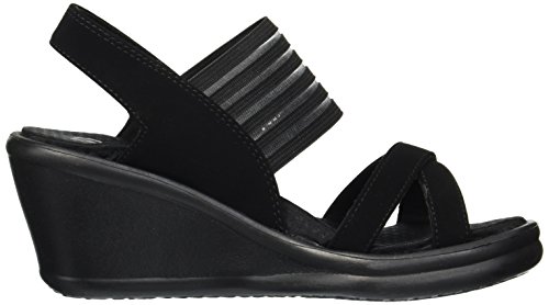 Skechers Rumblers-Solar Burst, Sandalias de Punta Descubierta Mujer, Negro (BBK Black Mitobuck/Stretch Gore Trim), 41 EU