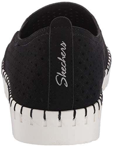 Skechers Sepulveda Blvd-A La Mode, Zapatillas sin Cordones Mujer, Negro BKW Black Microfiber Off White Trim, 41 EU