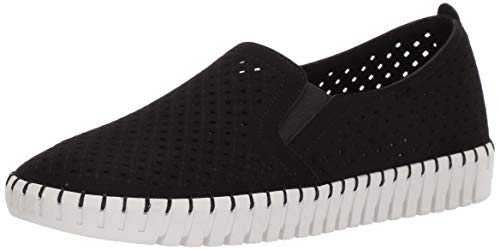 Skechers Sepulveda Blvd-A La Mode, Zapatillas sin Cordones Mujer, Negro BKW Black Microfiber Off White Trim, 41 EU