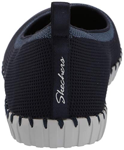 Skechers Sepulveda Slim, Bailarinas con Punta Cerrada, Azul (Navy & Blue Stretch Knit/Vapor Trim Nvy), 36 EU