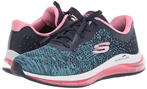 Skechers Skech-Air Element 2.0-Dance T, Zapatillas Mujer, Azul (Navy & Blue Knit Mesh/Hot Pink Trim Nvhp), 39 EU