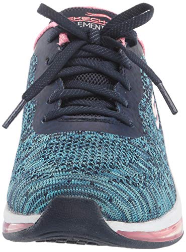 Skechers Skech-Air Element 2.0-Dance T, Zapatillas Mujer, Azul (Navy & Blue Knit Mesh/Hot Pink Trim Nvhp), 39 EU