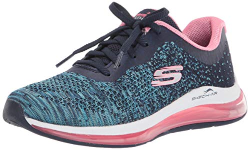 Skechers Skech-Air Element 2.0-Dance T, Zapatillas Mujer, Azul (Navy & Blue Knit Mesh/Hot Pink Trim Nvhp), 39 EU