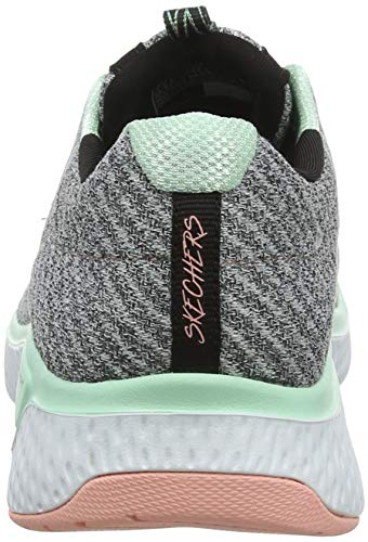 Skechers Solar Fuse-Brisk Escape, Zapatillas Mujer, Multicolor (GYMT Black Knit Mesh/Lime & Light Blue Trim), 37 EU