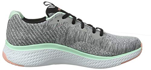 Skechers Solar Fuse-Brisk Escape, Zapatillas Mujer, Multicolor (GYMT Black Knit Mesh/Lime & Light Blue Trim), 37 EU