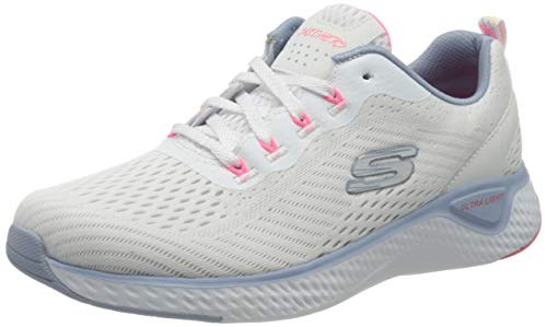 Skechers Solar Fuse Cosmic View, Zapatillas Mujer, Blanco Blanco Malla Azul Rosa Ribete Wblp, 40 EU