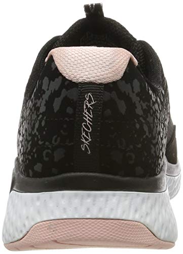 Skechers Solar Fuse-Radiant Sun, Zapatillas Deportivas Mujer, Negro (BKPK Black Leather/Mesh/Pink Trim), 37 EU
