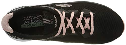 Skechers Solar Fuse-Radiant Sun, Zapatillas Deportivas Mujer, Negro (BKPK Black Leather/Mesh/Pink Trim), 37 EU