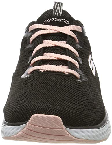 Skechers Solar Fuse-Radiant Sun, Zapatillas Deportivas Mujer, Negro (BKPK Black Leather/Mesh/Pink Trim), 37 EU