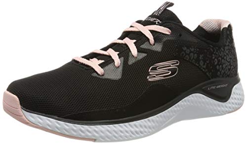 Skechers Solar Fuse-Radiant Sun, Zapatillas Deportivas Mujer, Negro (BKPK Black Leather/Mesh/Pink Trim), 37 EU