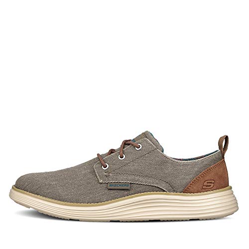 Skechers Status 2.0-Pexton, Zapatos de Cordones Derby Hombre, Multicolor (TPE Black Canvas), 46 EU