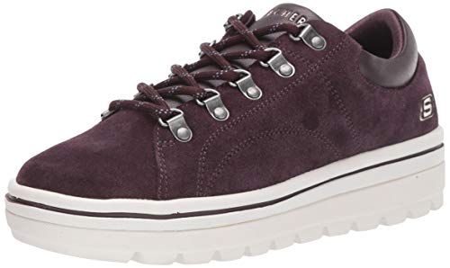 Skechers Street Cleats 2-Fashion Trail, Zapatillas Mujer, Multicolor (Plum Black Suede/Duraleather Trim #S), 36.5 EU