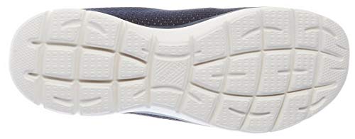 Skechers Summits-Bright Bezel, Zapatillas Mujer, Multicolor (NVGD Black Knit/Silver Trim), 36.5 EU