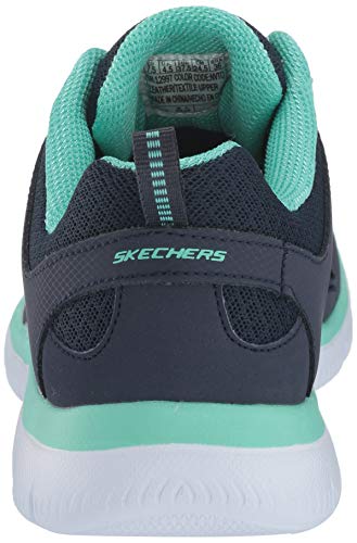 Skechers Summits-New World, Zapatillas Mujer, Multicolor (NVTQ Black Leather/Mesh/Black Trim), 38 EU