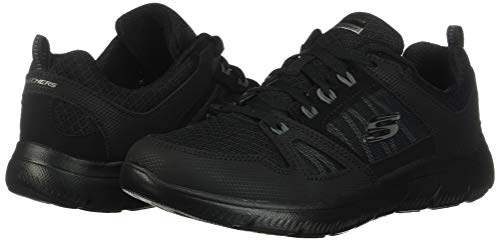 Skechers Summits-New World, Zapatillas, Negro (BBK Black Leather/Mesh/Black Trim), 36 EU