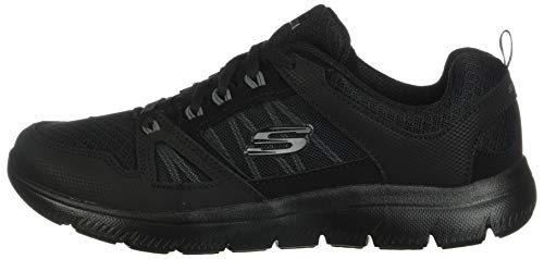 Skechers Summits-New World, Zapatillas, Negro (BBK Black Leather/Mesh/Black Trim), 36 EU
