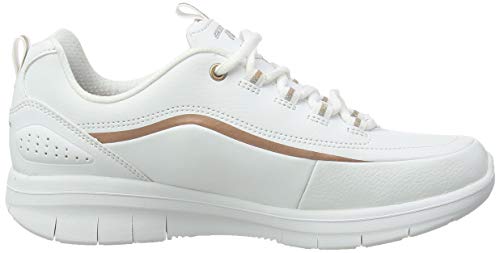 Skechers Synergy 2.0-Heavy Metal, Zapatillas Mujer, Multicolor (WTRG White Leather/Silver Trim), 38 EU