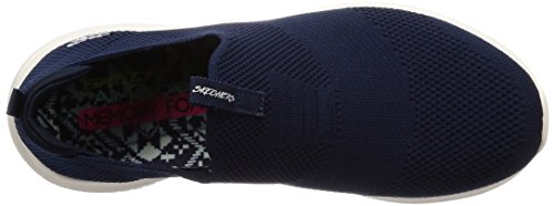 Skechers Ultra Flex-First Take, Zapatillas sin Cordones Mujer, Multicolor (NVY Black Knit Mesh/Trim), 41 EU
