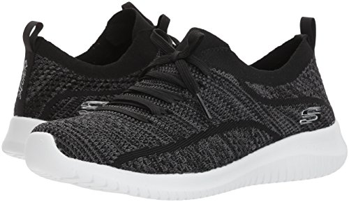 Skechers Ultra Flex, Zapatillas, Negro (BKGY Black Knit Mesh/Trim), 36 EU