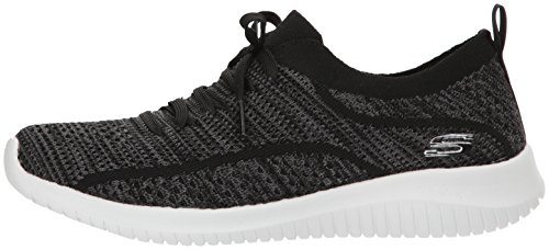 Skechers Ultra Flex, Zapatillas, Negro (BKGY Black Knit Mesh/Trim), 36 EU