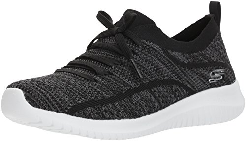 Skechers Ultra Flex, Zapatillas, Negro (BKGY Black Knit Mesh/Trim), 36 EU