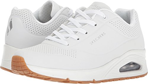 Skechers Uno- Stand On Air, Zapatillas Mujer, Multicolor (Wht Black Durabuck), 37 EU
